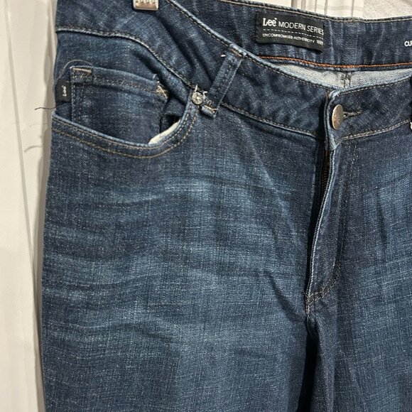 Lee Modern Series Dark Wash Curvy Fit Bootcut Jeans Size 16W Denim Flattering - Picture 4 of 11